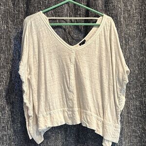 Ann Taylor Off-White V-Neck Blouse